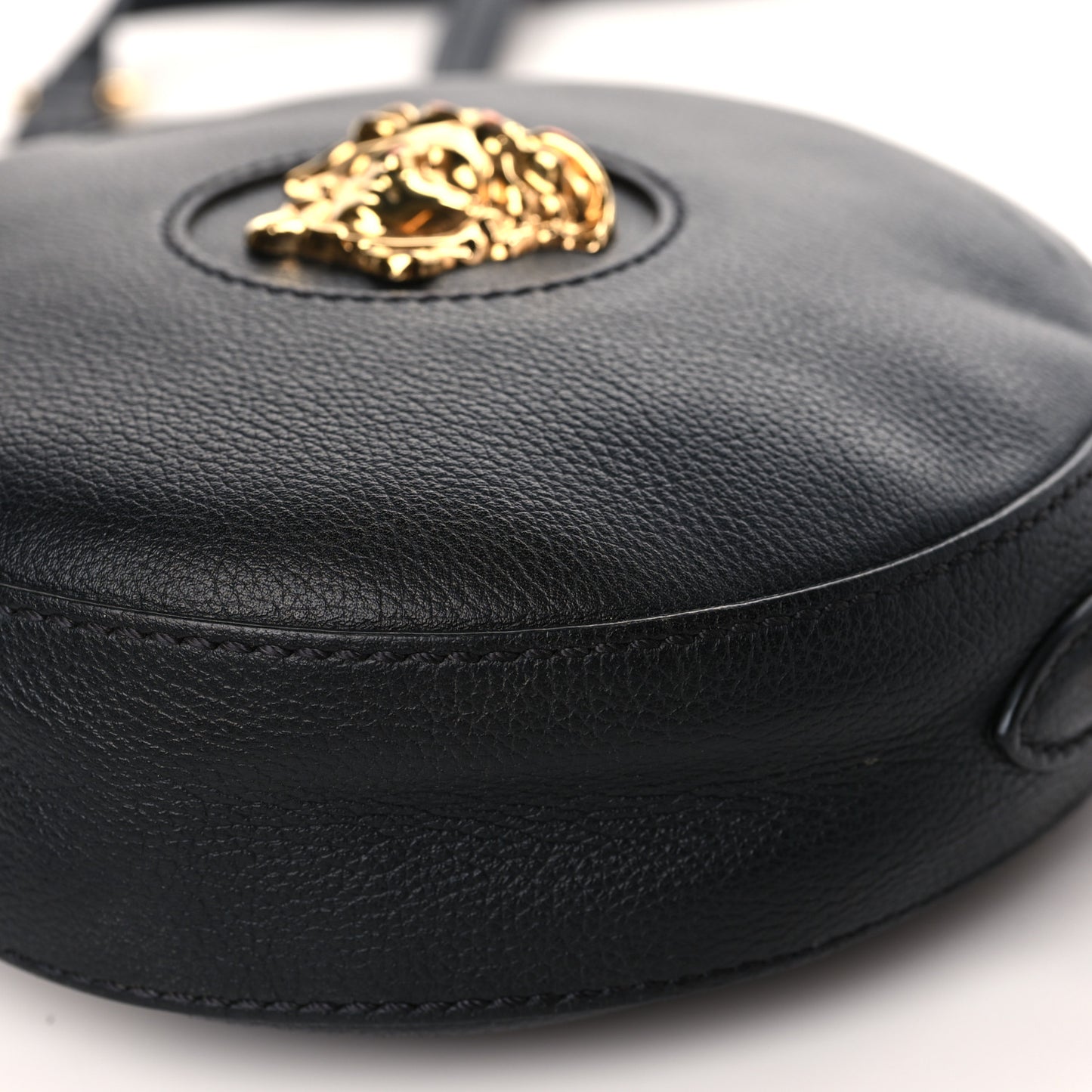 Calfskin La Medusa Round Camera Bag Black