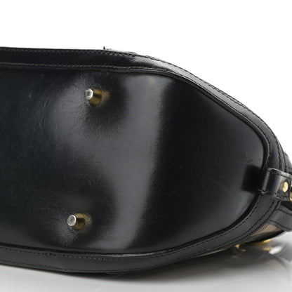 Burberry Bridle Calfskin House Check Small Orchard Bowling Bag Black 10 of 11