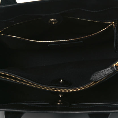 Burberry Grainy Calfskin House Check Large Banner Tote Black 8 of 13