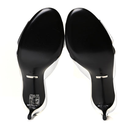 Gucci Metallic Nappa Crossover Heel Slide Sandals 36 Silver 4 of 6