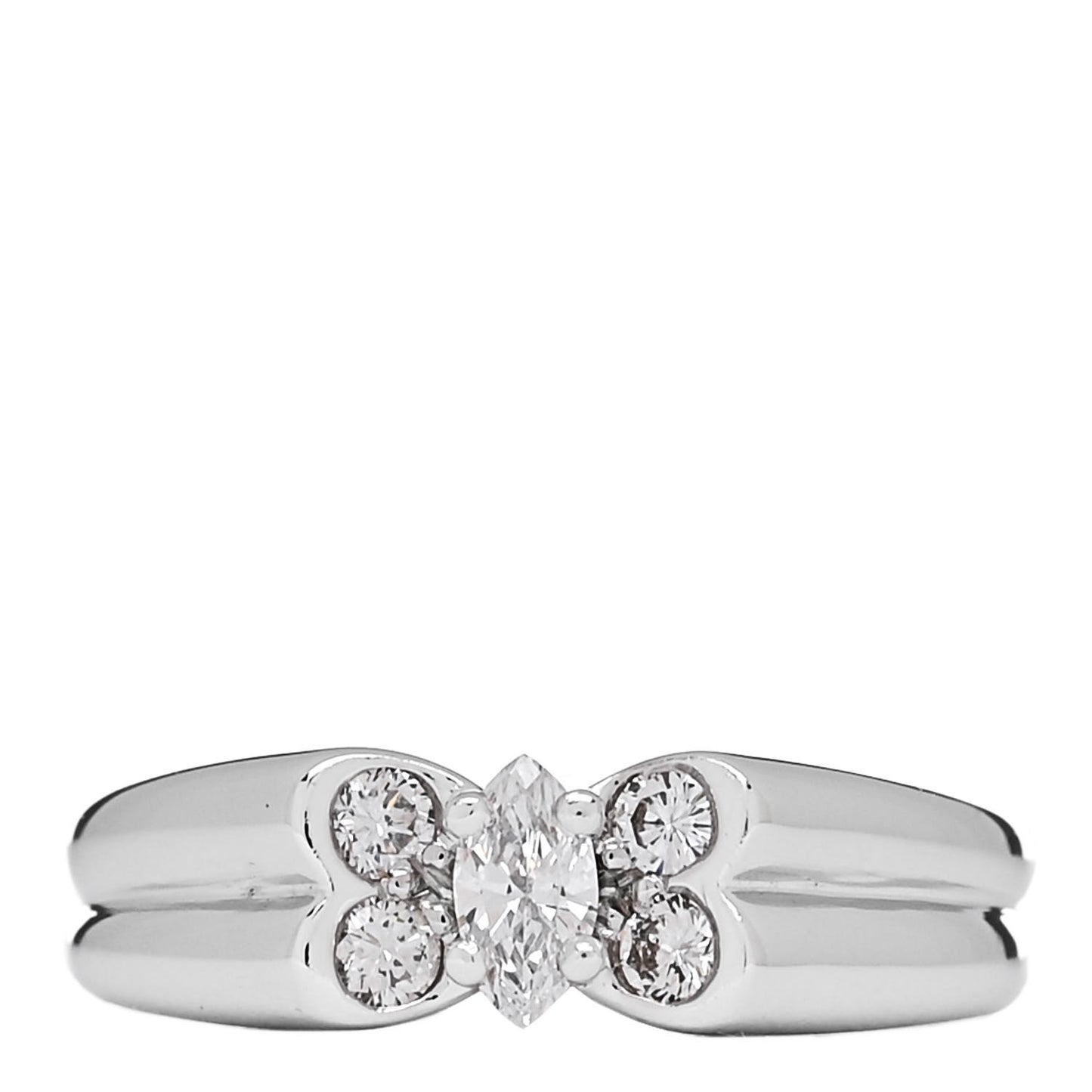18K White Gold Diamond Butterfly Ring 50 5.25