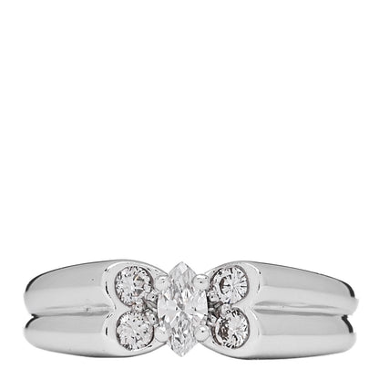 Van Cleef & Arpels 18K White Gold Diamond Butterfly Ring 50 5.25 1 of 5
