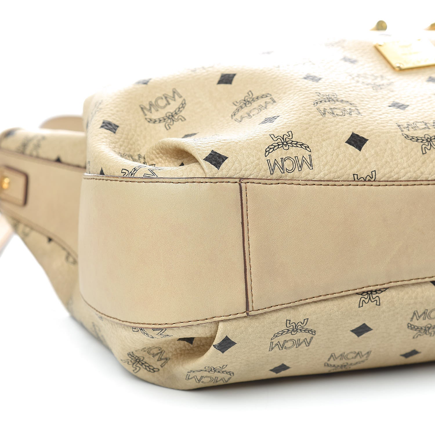 MCM Visetos Medium Drawstring Shopper Beige 8 of 12