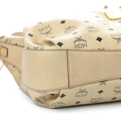 MCM Visetos Medium Drawstring Shopper Beige 8 of 12