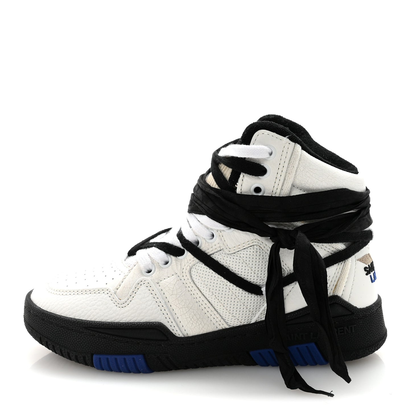 Calfskin Smith High Top Sneakers 36 White Black