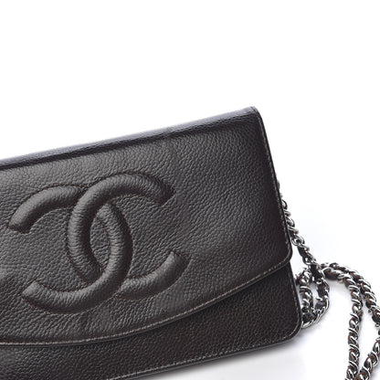 Chanel Caviar Timeless CC Wallet On Chain WOC Dark Brown 14 of 18