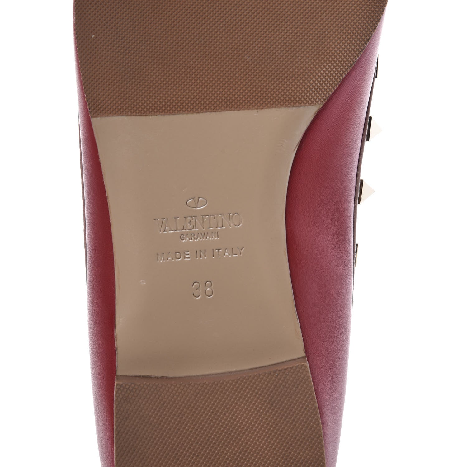 Valentino Garavani Nappa Rockstud Ballerina Flats 38 Red Poudre 9 of 9