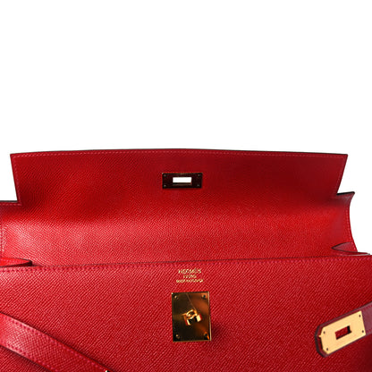 Hermes Epsom Kelly Sellier 35 Rouge Casaque 18 of 35