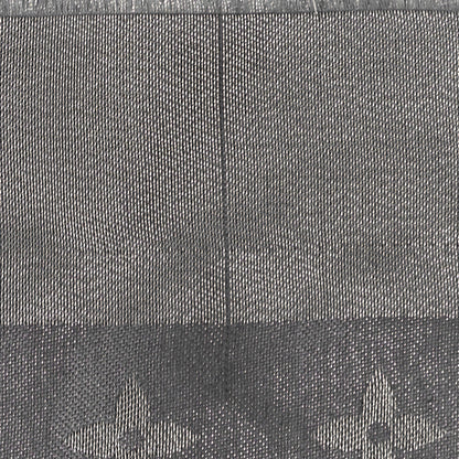 Louis Vuitton Silk Lurex Wool Monogram Shine Shawl Charcoal Grey 4 of 6