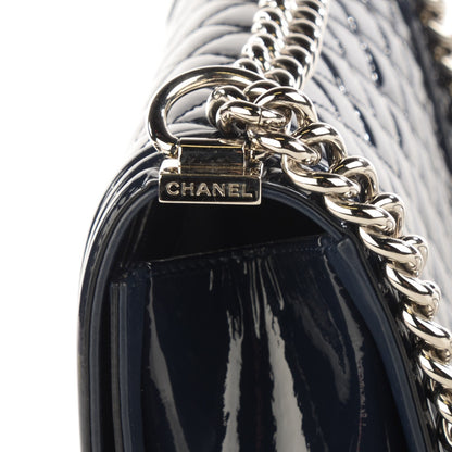 Chanel Patent Quilted Medium Boy Flap Plexiglass Navy 5 of 9