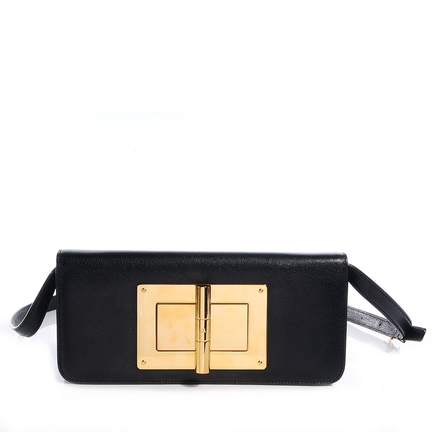 Calfskin Natalia East-West Shoulder Bag Black