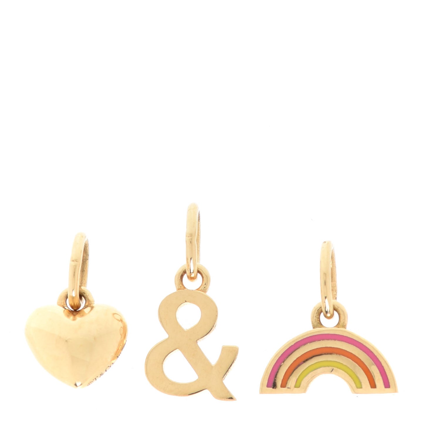 18K Yellow Gold Love and Pride Charm Set of 3