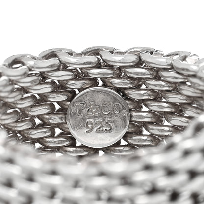 Tiffany Sterling Silver Somerset Mesh Ring 58 8.25 4 of 5