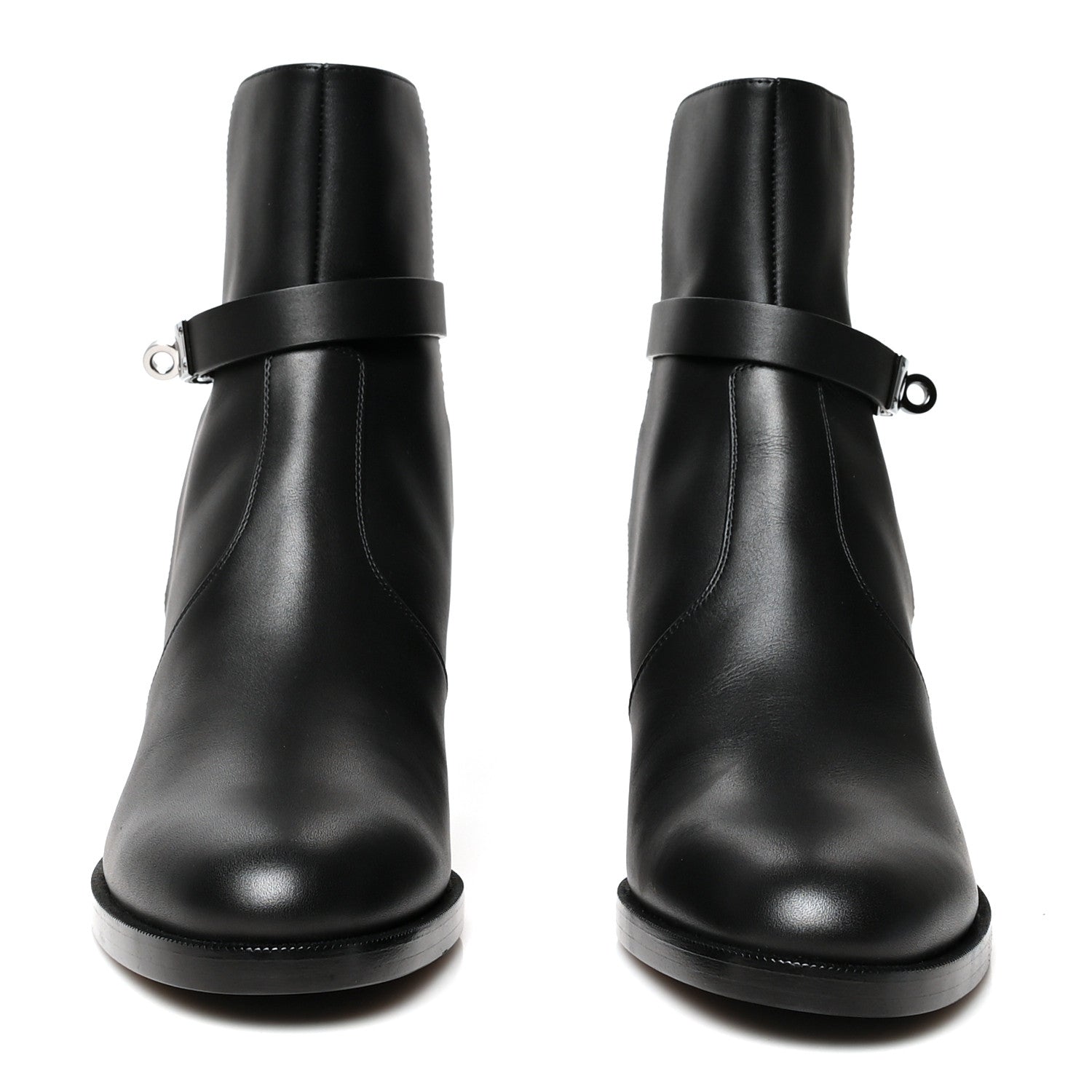 Hermes Calfskin Frenchie 50 Ankle Boots 38 Black 2 of 7