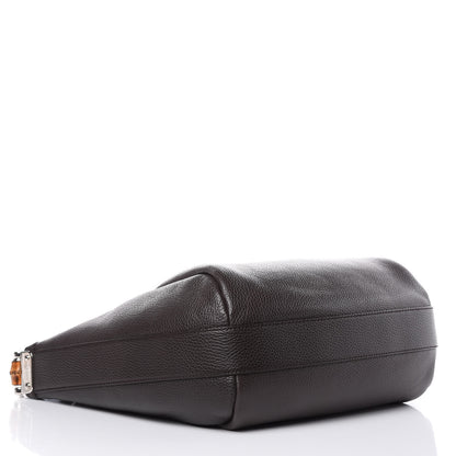 Gucci Grained Calfskin Bamboo Bar Hobo Dark Brown 4 of 10