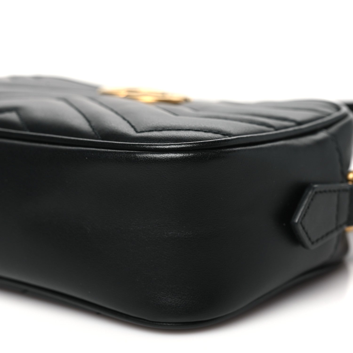 Gucci Calfskin Matelasse Mini GG Marmont Chain Shoulder Bag Black 10 of 10