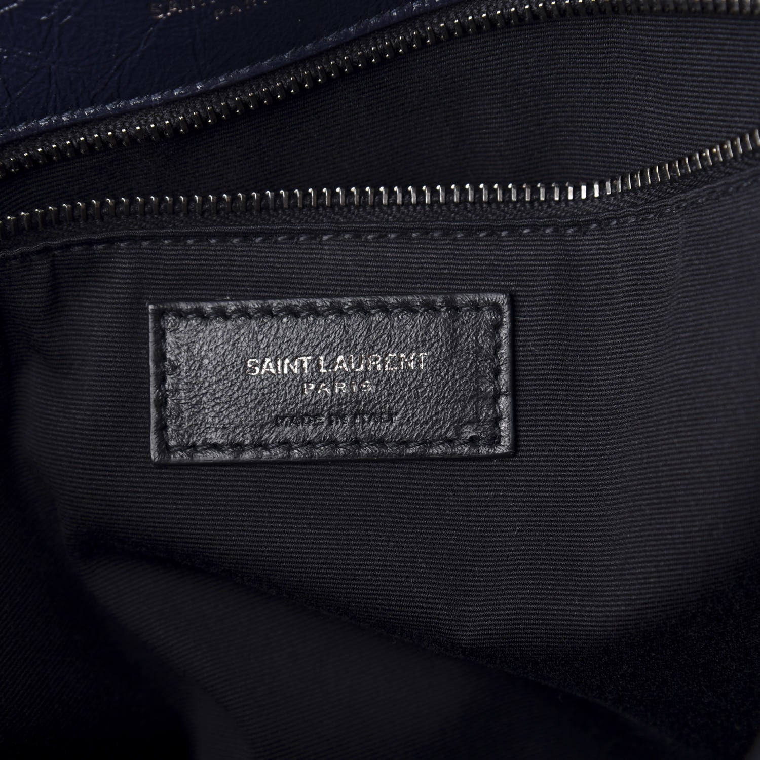 Saint Laurent Crinkled Calfskin Matelasse Monogram Large Niki Chain Satchel Deep Marine 8 of 11
