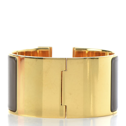 Hermes Enamel Extra Wide Clic Clac H Bracelet PM Chocolate 3 of 7