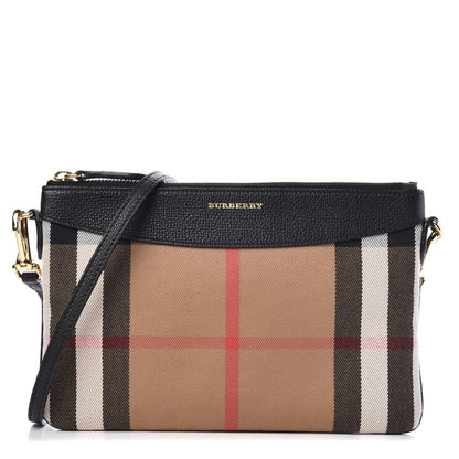 Burberry House Check Derby Peyton Crossbody Clutch Bag Black 1 of 8