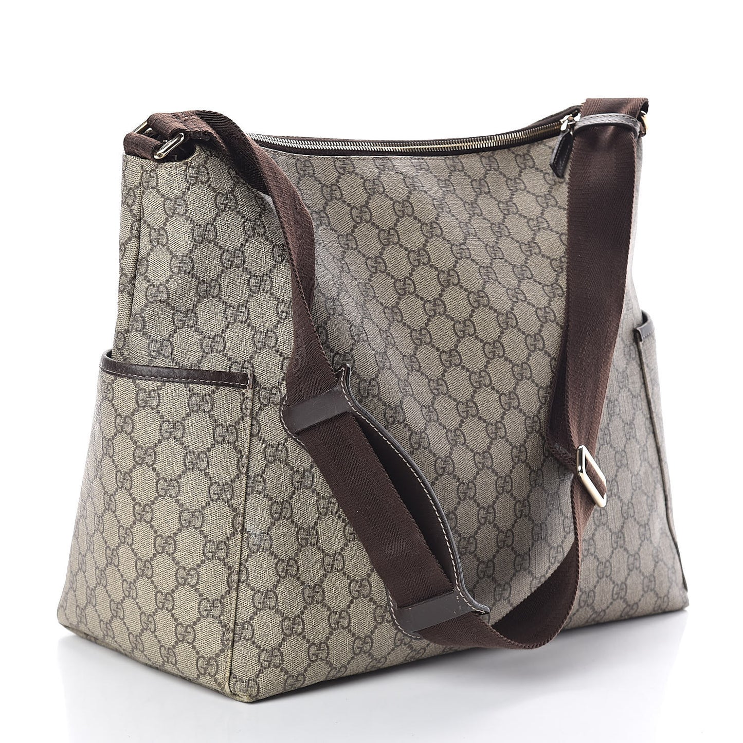 GG Plus Monogram Diaper Messenger Bag Dark Brown