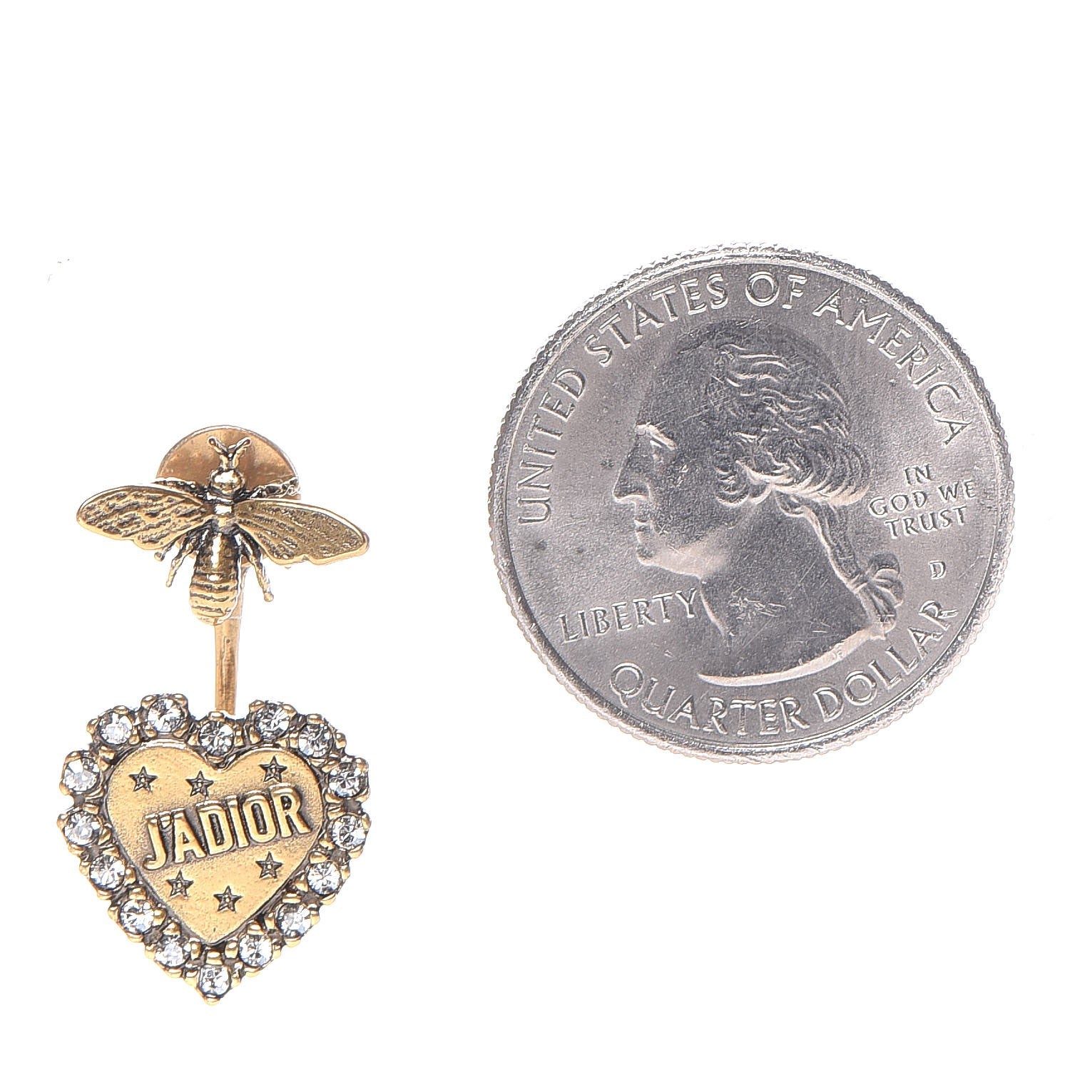 Christian Dior Metal Bee J'Adior Earrings Aged Gold 2 of 5