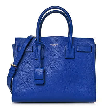 Saint Laurent Grained Calfskin Baby Sac De Jour Cobalt Blue 3 of 11