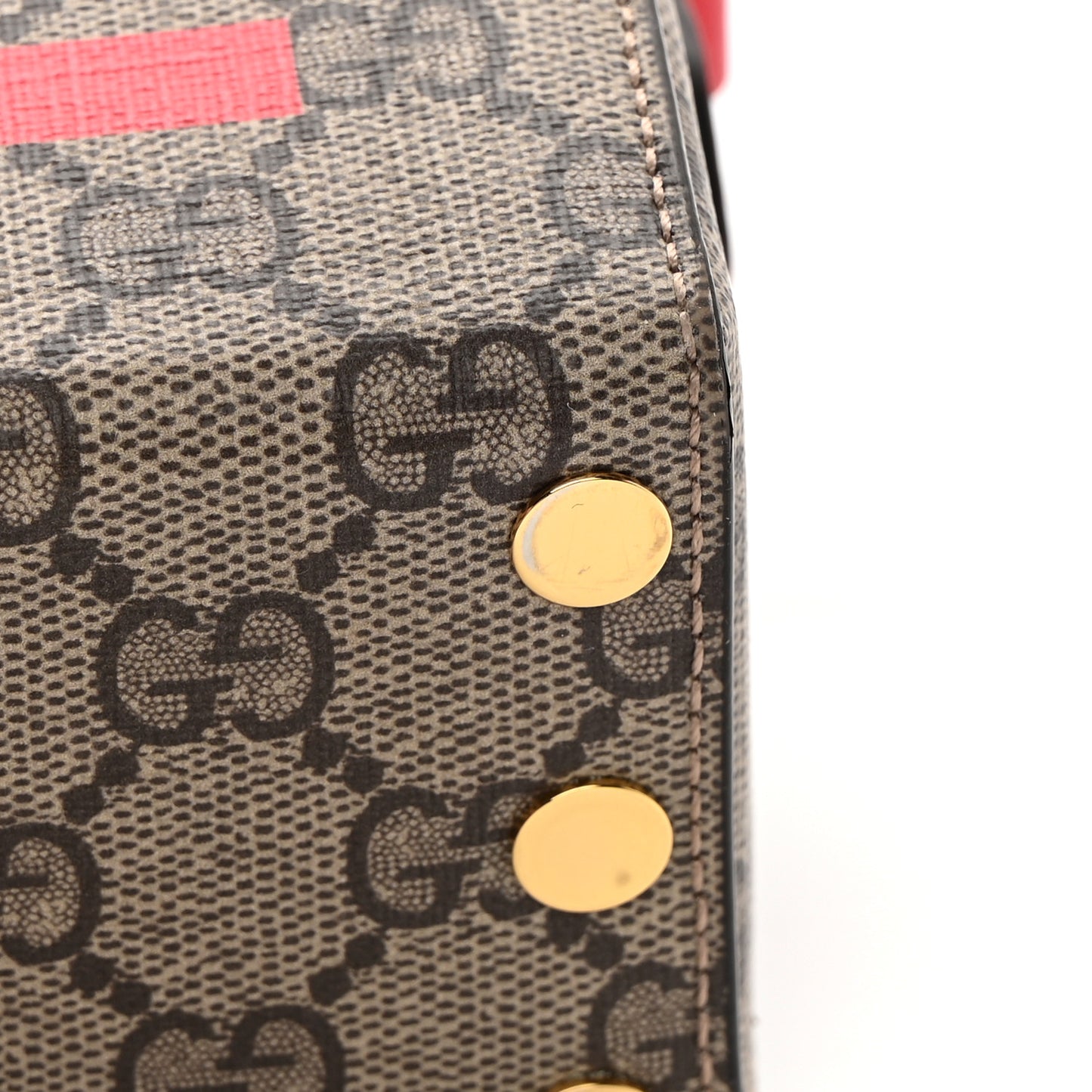 GG Supreme Monogram Moon Calfskin Love Valentines Day Padlock Case Beige Ebony New Geranium
