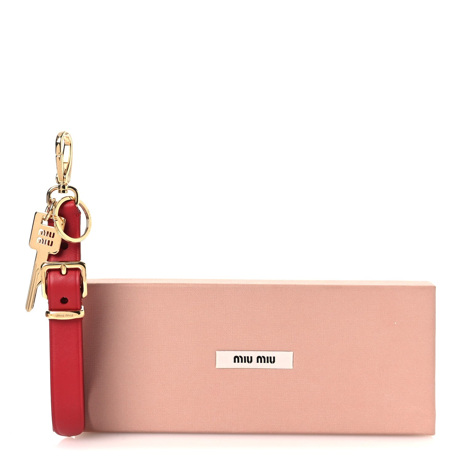 Miu Miu Calfskin Trick Key Ring Bag Charm Red 5 of 5