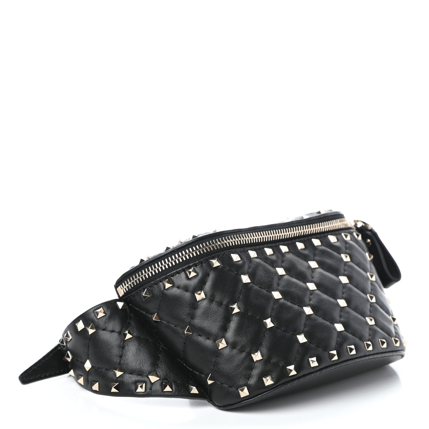 Valentino Garavani Lambskin Rockstud Spike Belt Bag 85 Black 4 of 9