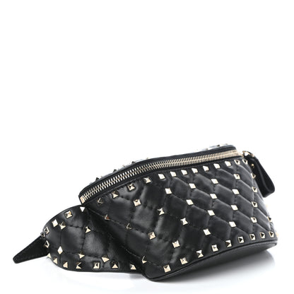 Valentino Garavani Lambskin Rockstud Spike Belt Bag 85 Black 4 of 9