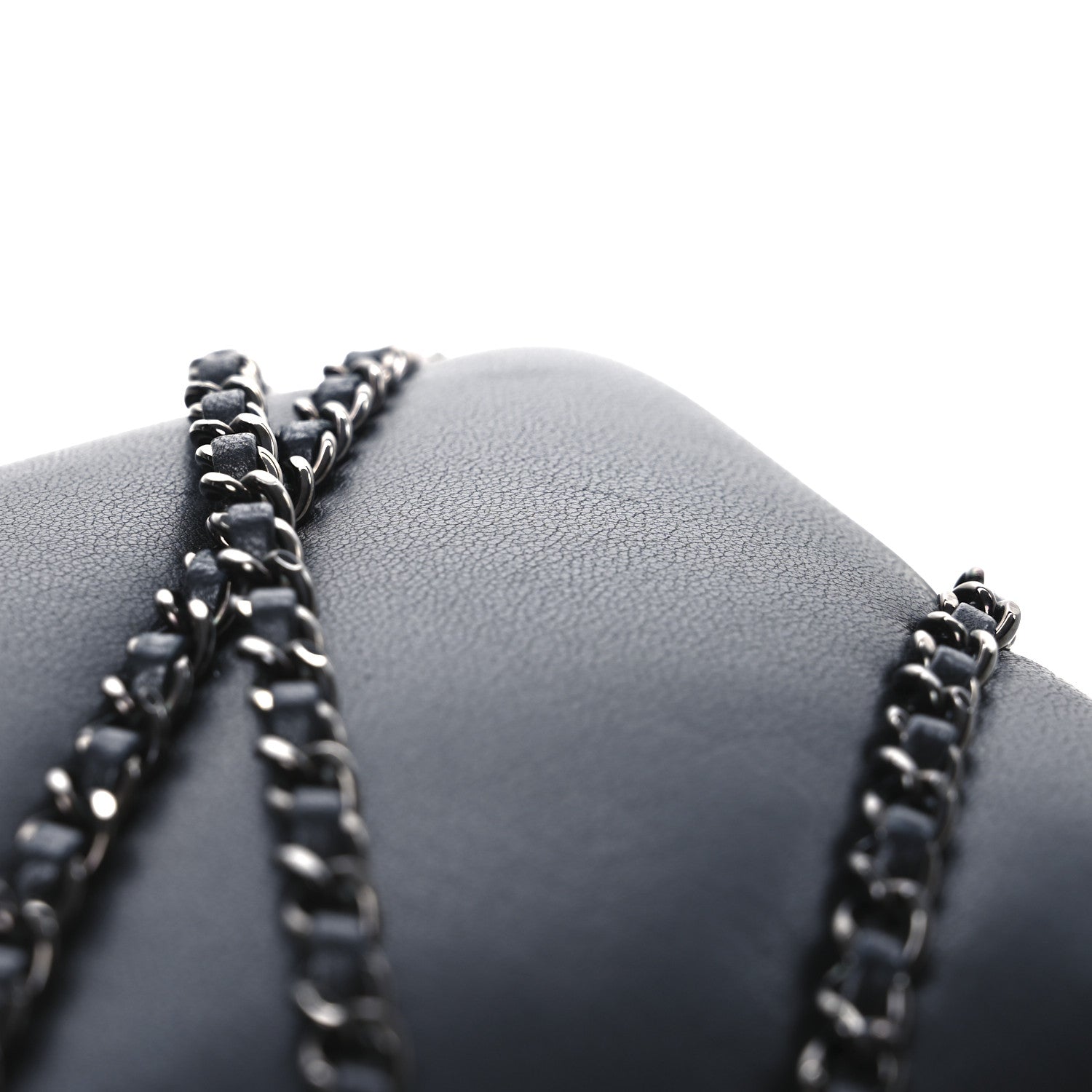 Chanel Lambskin Chevron Quilted Chain Around Clutch Black 11 of 11