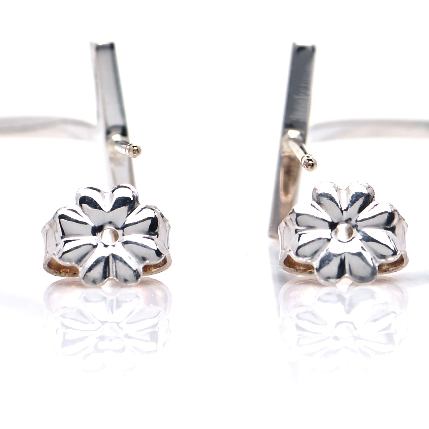 Sterling Silver Large T Wire Hoop Earrings