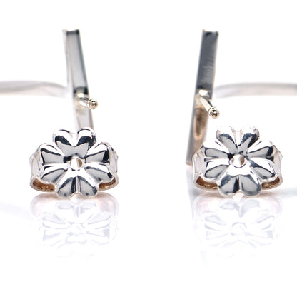 Tiffany Sterling Silver Large T Wire Hoop Earrings 4 of 5
