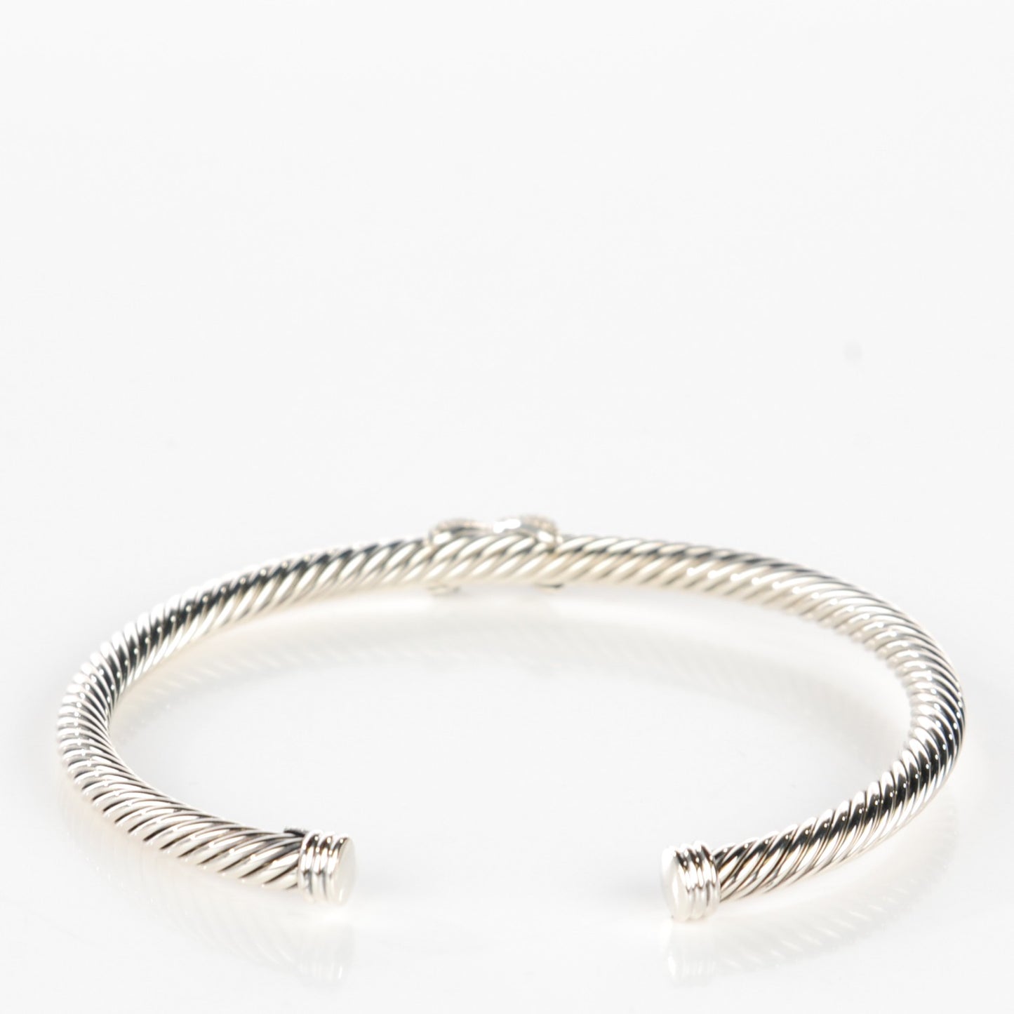 Sterling Silver Diamond 4mm X Cable Bracelet