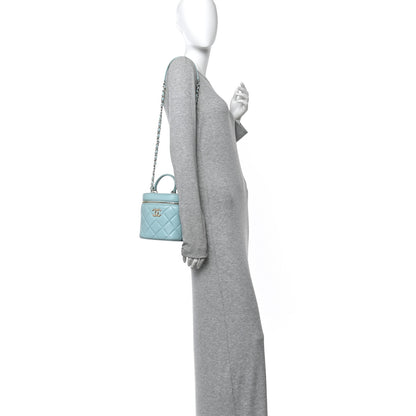 Chanel Lambskin Quilted Trendy Vanity Case Light Blue 2 of 10