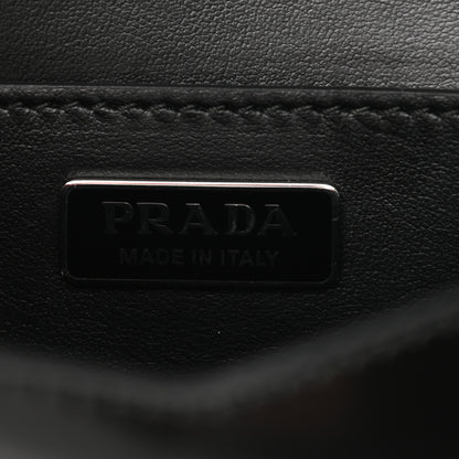Prada Spazzolato Triangle Logo Plate Flap Chain Crossbody Bag Black 6 of 9