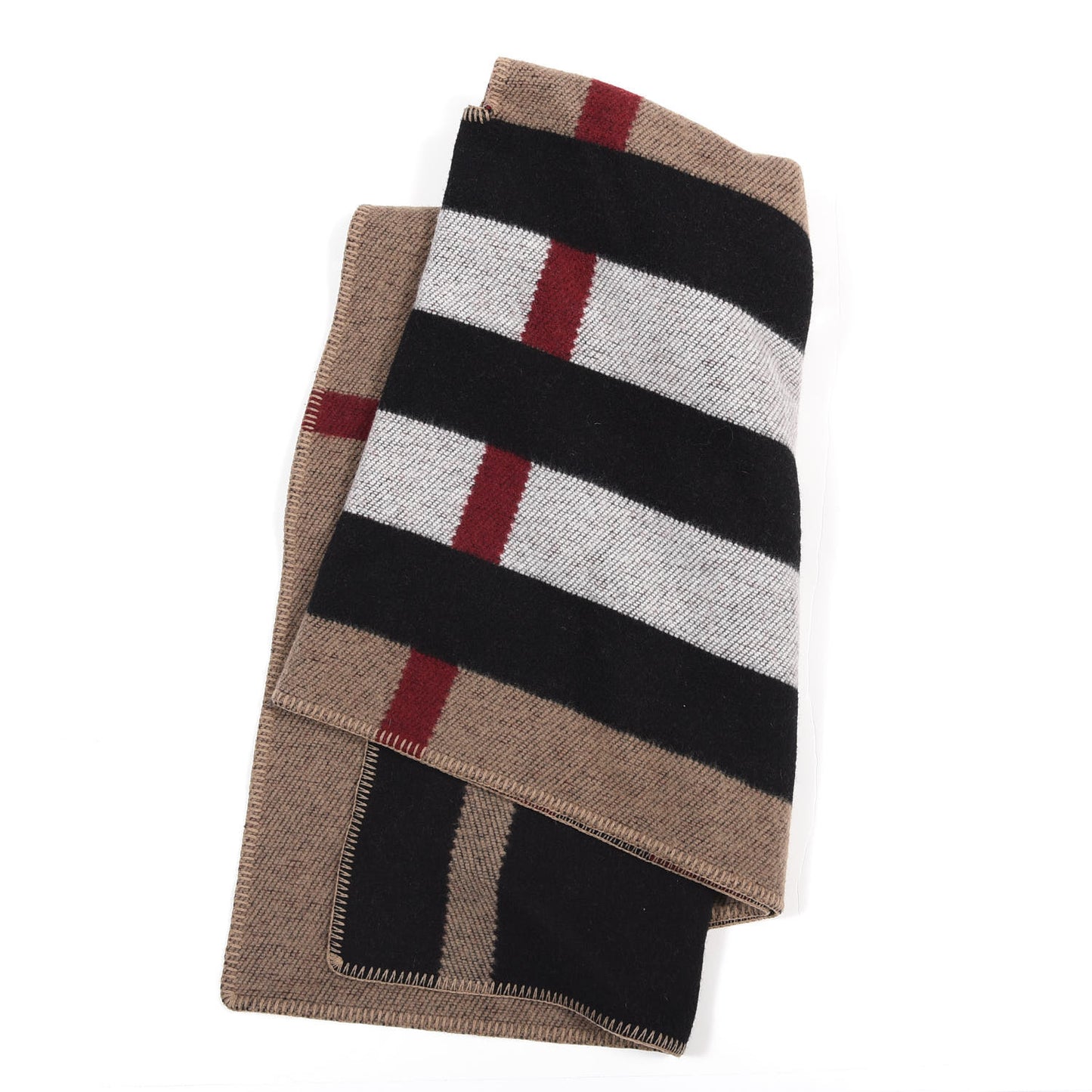 Cashmere Wool Mega Check Cape Scarf Scarf