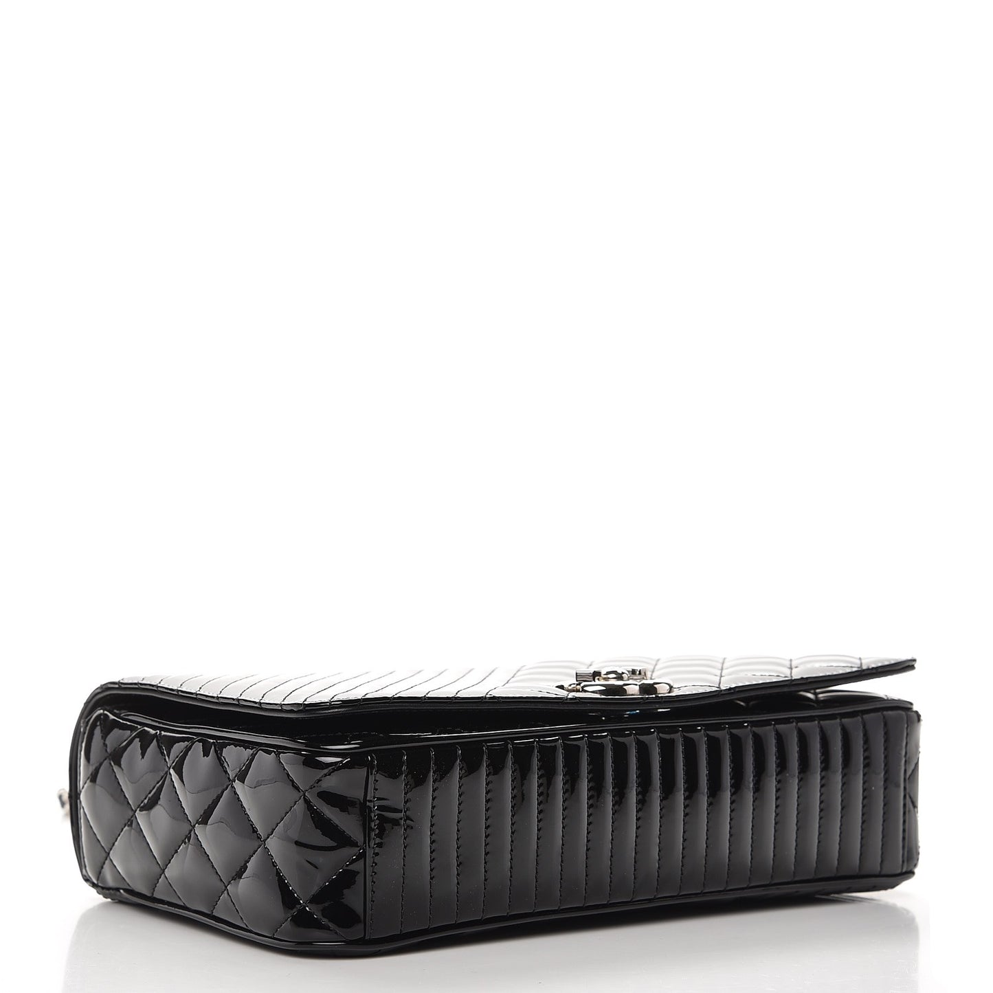 Patent Quilted Medium Coco Boy Flap Black