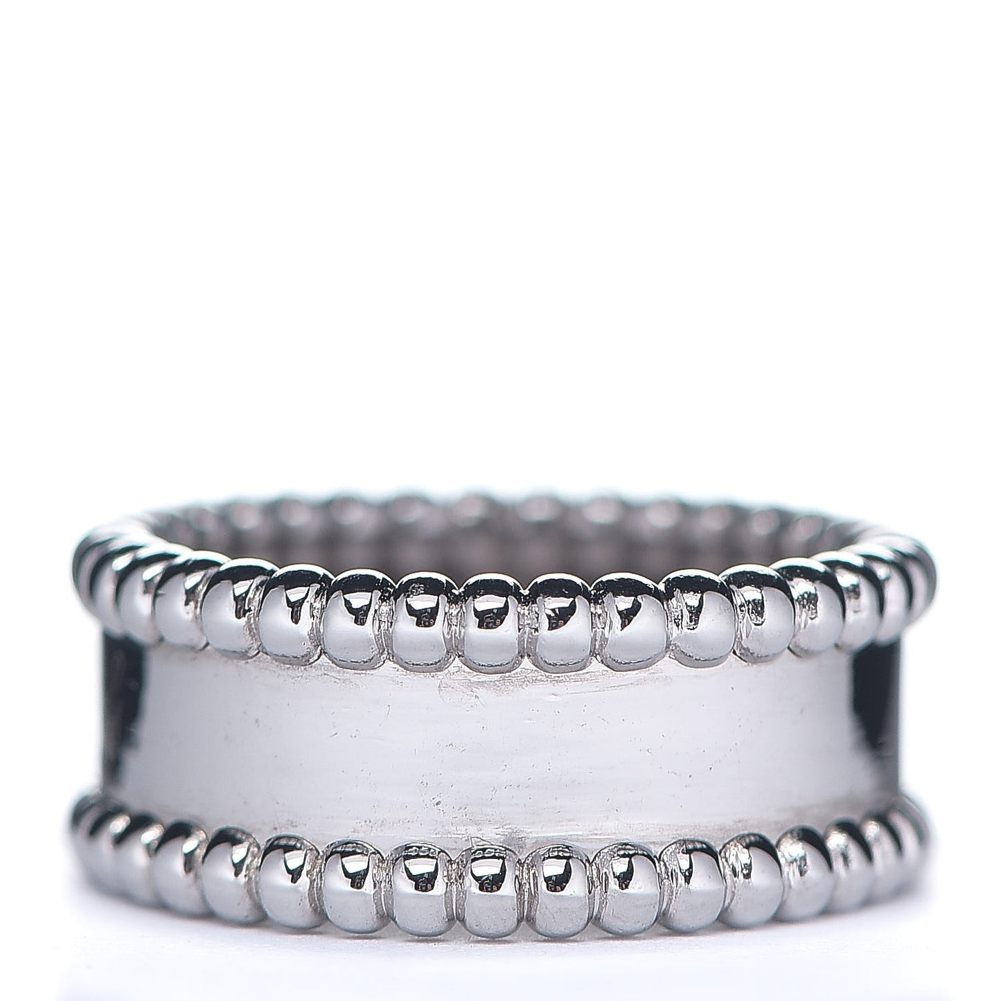 18K White Gold Perlee Signature Ring 48 4.5