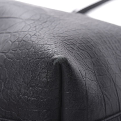 Saint Laurent Calfskin Crocodile Embossed Large Shopper Tote Black 12 of 14