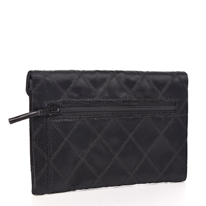 Chanel Satin Stitched Flap Card Case Black 3 of 9