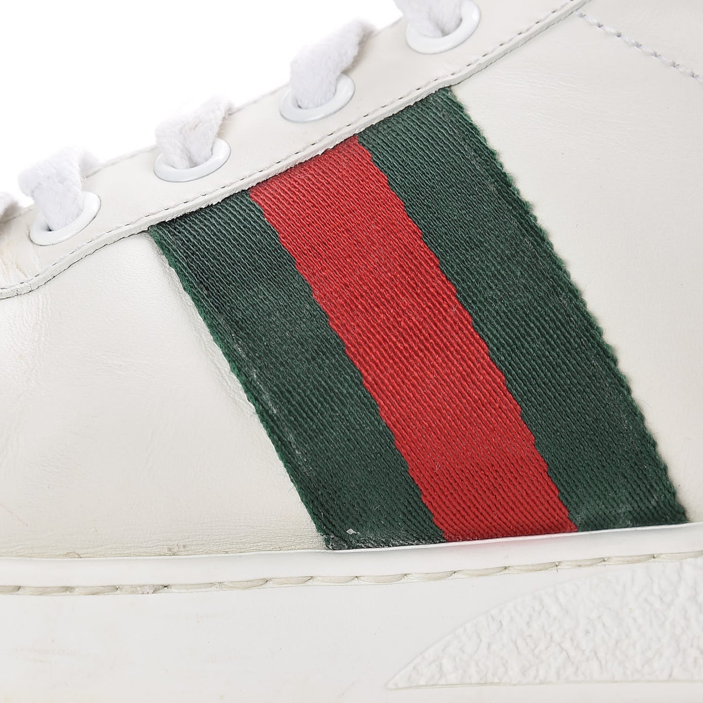 Calfskin Ayers Bee Embroidered Ace Sneakers 38.5 White Green
