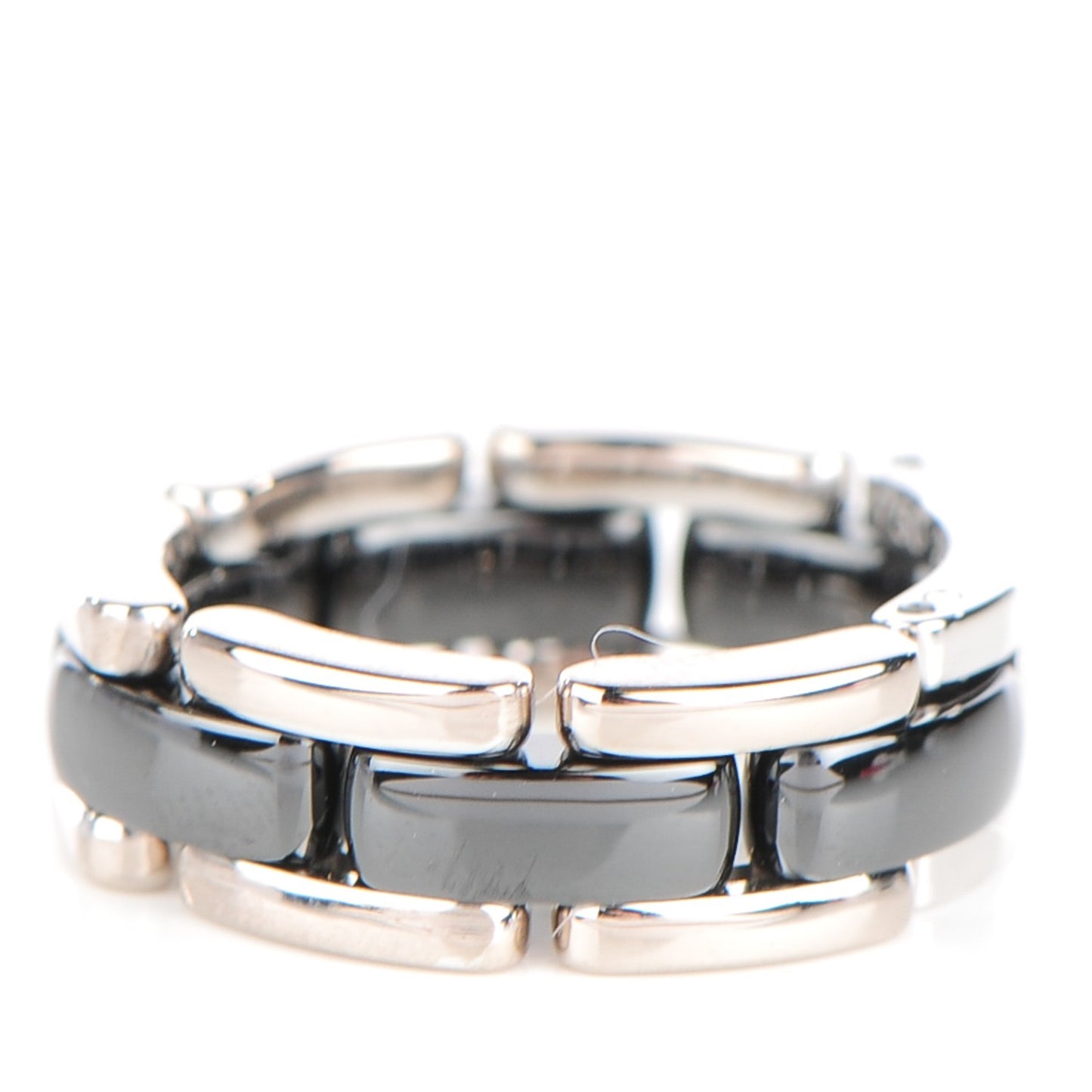 18K White Gold Ceramic Medium Ultra Ring 6.25 Black