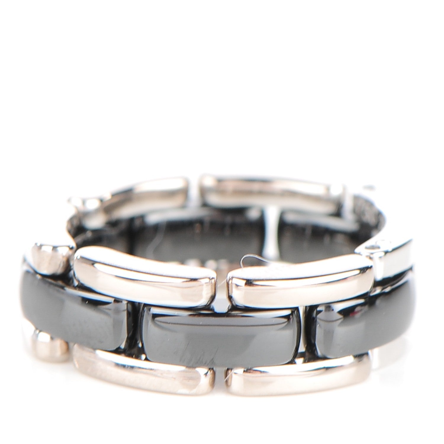 Chanel 18K White Gold Ceramic Medium Ultra Ring 6.25 Black 1 of 6