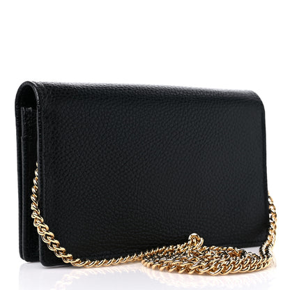 Gucci Calfskin Mini GG Marmont Chain Wallet Black 3 of 10