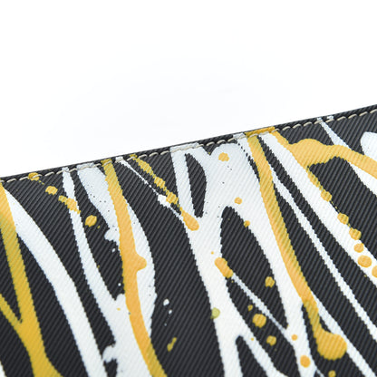 Burberry Trench Calfskin Splash Print Zip Around Wallet Black 8 of 10
