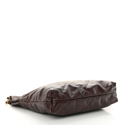 Chanel Shiny Calfskin Quilted Small Chanel 22 Dark Brown 5 of 11