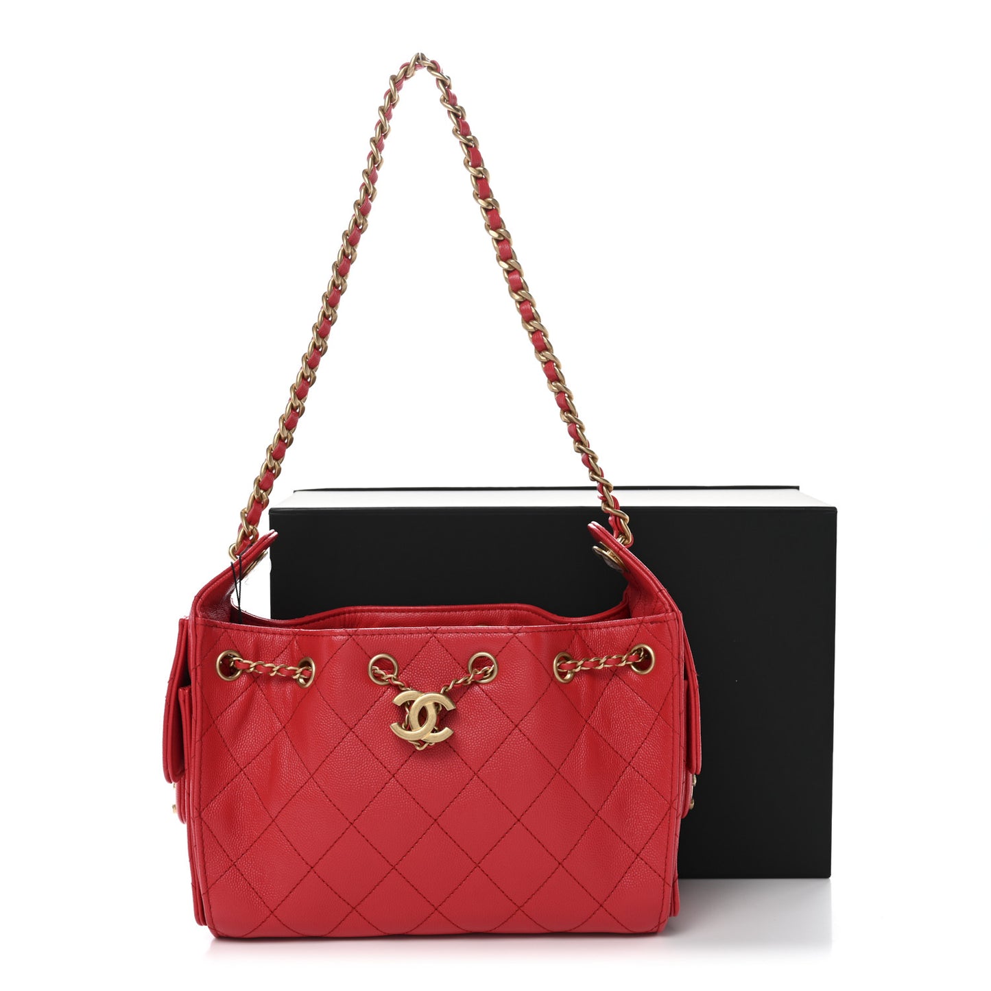 Caviar Quilted Mini Chanel 25 Handbag Red