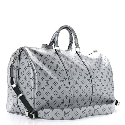 Louis Vuitton Metallic Monogram Keepall Bandouliere 50 Silver 2 of 9