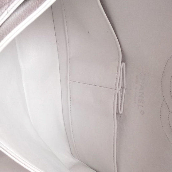 Caviar Quilted Small Double Flap White